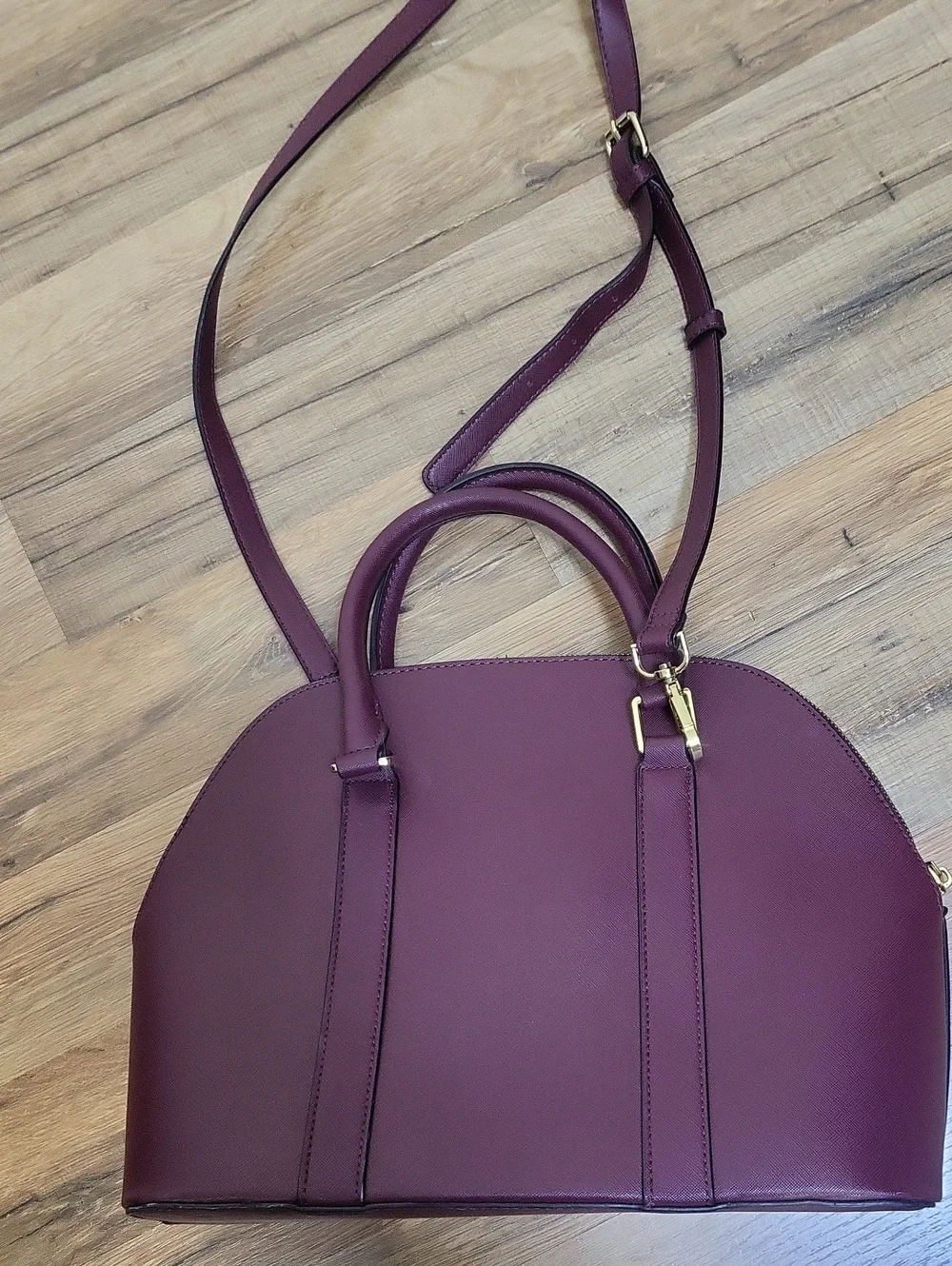 STEVE MADDEN Bfranz Sachel Handbag In Wine Burgundy w/ Pom-pom Key Chain